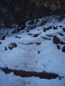 The Bottom of the mud stairs....not so cute now