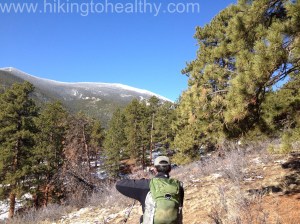 A little closer the curve of the mountain to the middle right is where we are trying to get to.