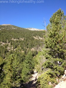 About 2 miles into the trail on a switchback as we caught a glimpse close to our goal.