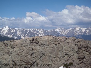 The view of the West Summit from the East Summit.