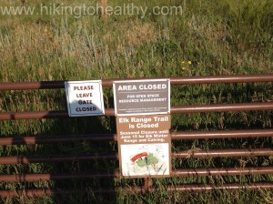 The Gate and notices for when the trail is closed