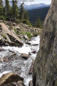 Looking down and east fro the falls