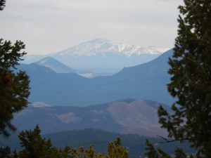 Pikes Peak was all lit up whenever we saw it from the trail.