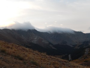 The view along this stretch as some clouds rolled in